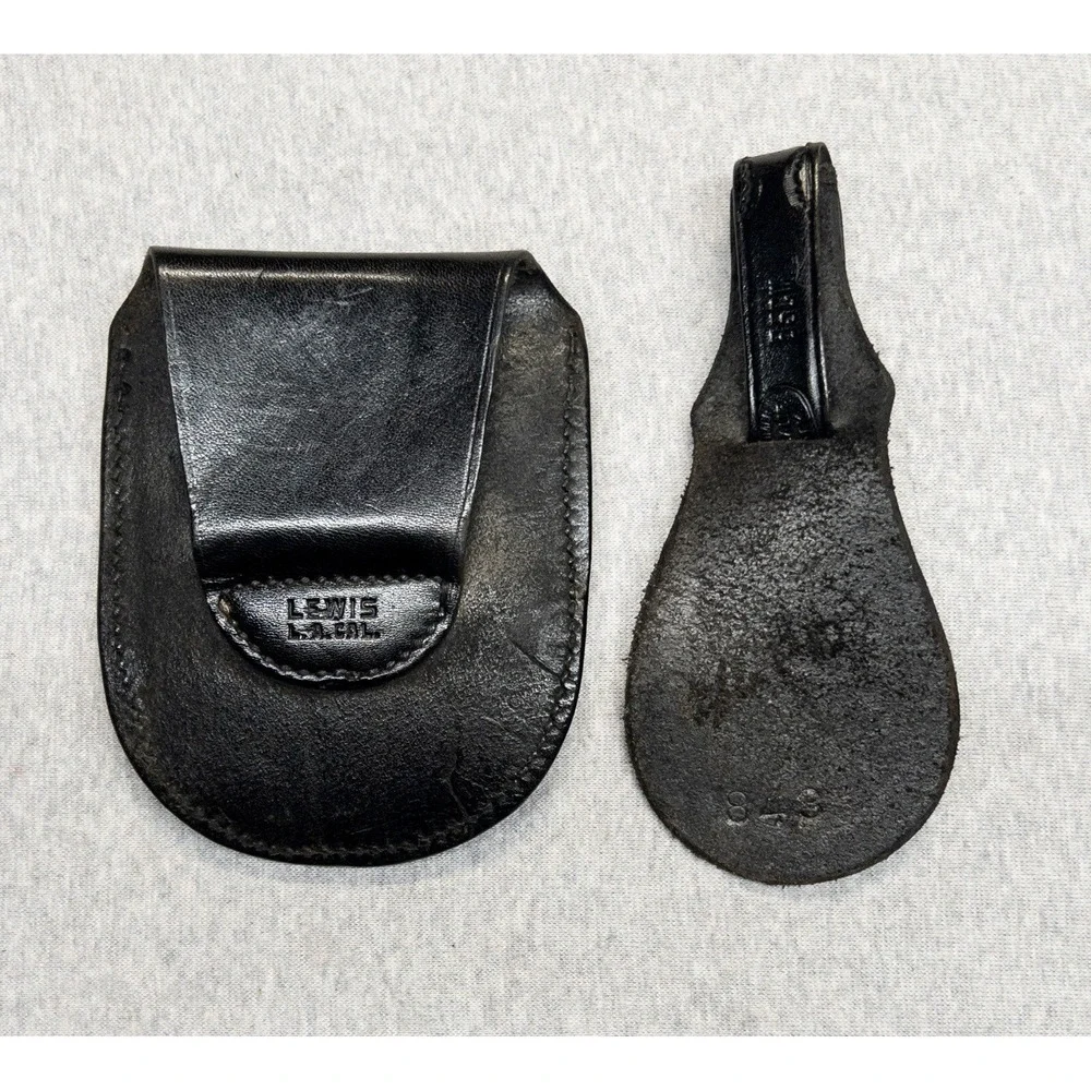 Lewis Basket Weave Utility Belt Cuff Holder And Key Chain Holster Black‎ Leather